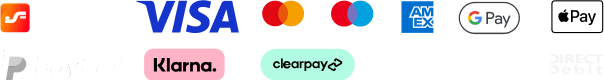 We Accept: Super, Visa, Mastercard, Maestro, Amex, Google Pay, Apple Pay, Klarna, Clearpay, Link